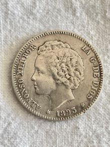 Monedas de España: EXTRA 1 PESETA DE PLATA ALFONSO XIII. Año 1893*18*93 (flojitas)